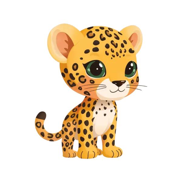 Cute Cartoon Leopard Cub PNG Transparent Background