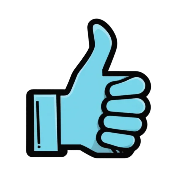 Light Blue Thumbs Up Icon PNG
