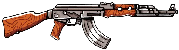 Cartoon AK-47 Rifle PNG Transparent