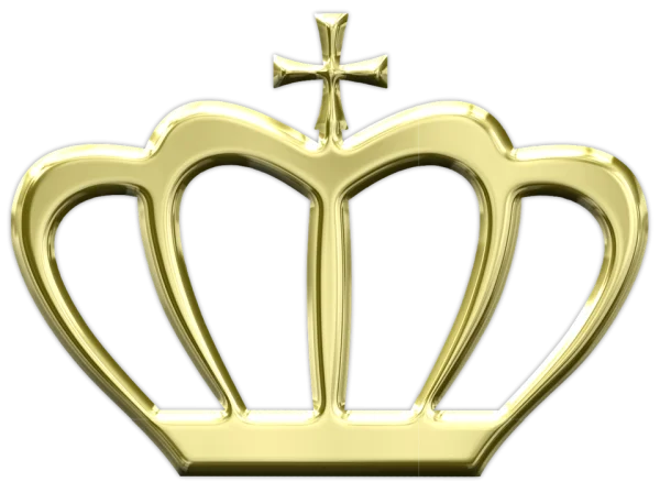 Golden Crown with Cross PNG Transparent Background