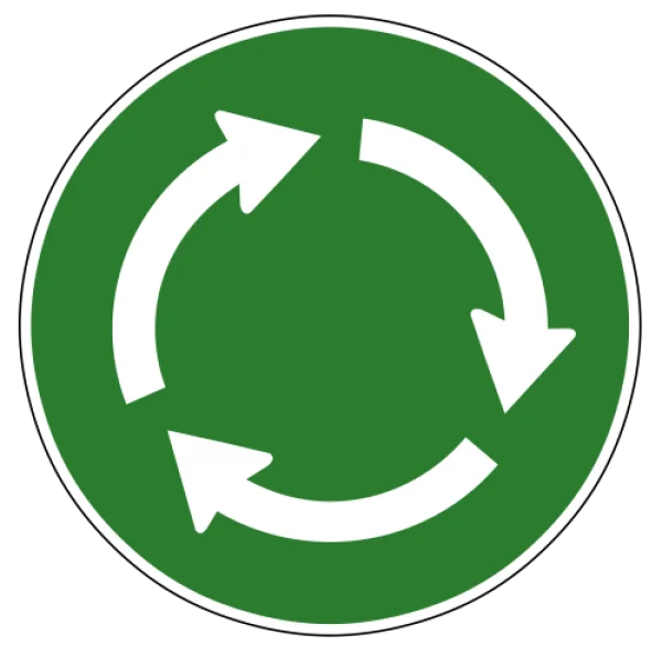 Green Roundabout Traffic Sign PNG Transparent