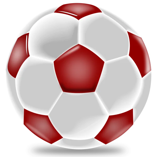 Red and White Soccer Ball PNG Transparent Background