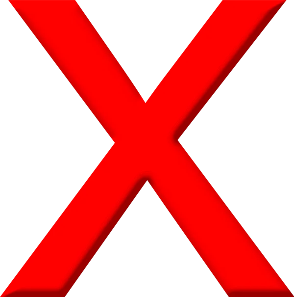 3D Red X Mark Transparent PNG