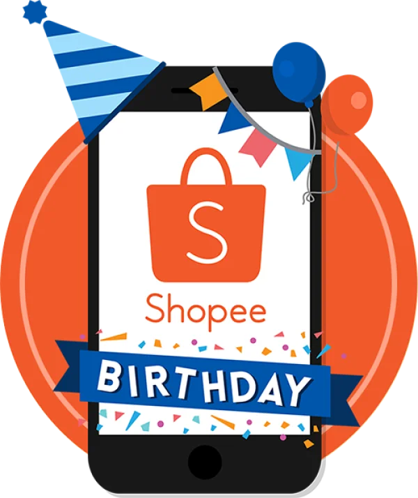 Shopee Birthday Celebration PNG Transparent Background