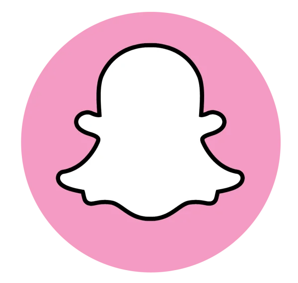 Snapchat Ghost Logo Pink Circle PNG