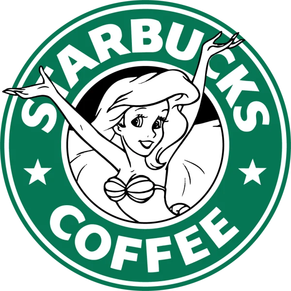 Ariel Starbucks Coffee Logo Parody PNG Transparent