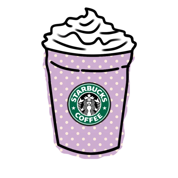 Cute Purple Polka Dot Starbucks Coffee Cup PNG