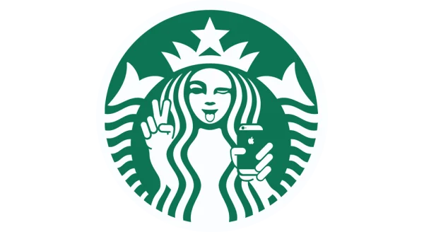Starbucks Siren Selfie Parody Logo PNG