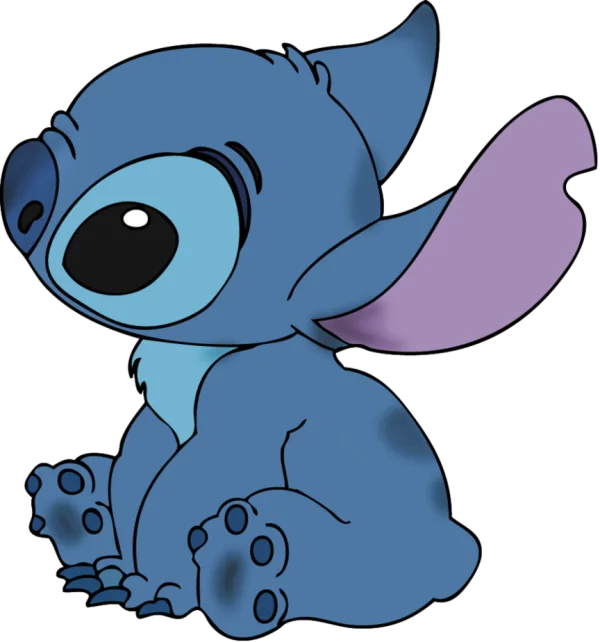 Cute Sitting Stitch PNG Transparent Background
