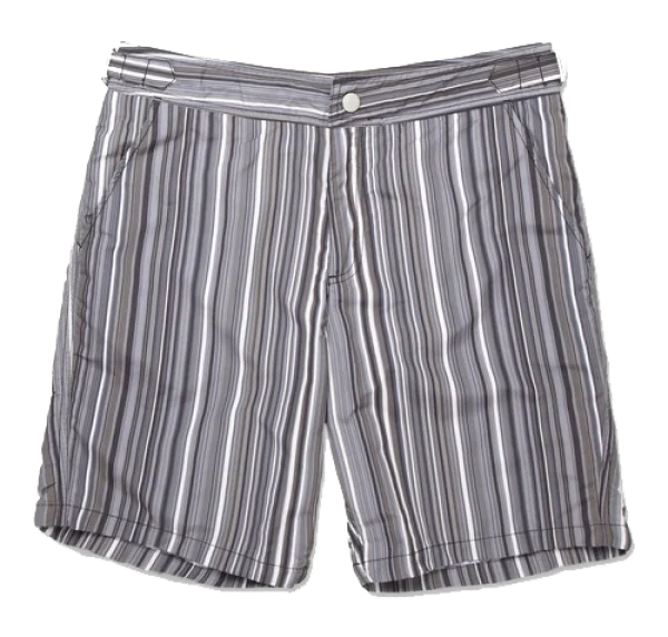 Gray Striped Men's Shorts PNG Transparent