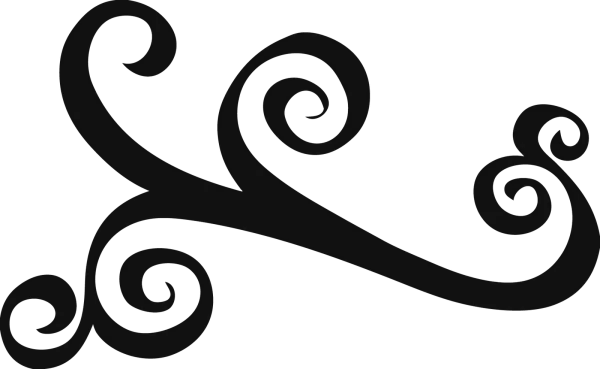 Elegant Dark Grey Swirl Design PNG