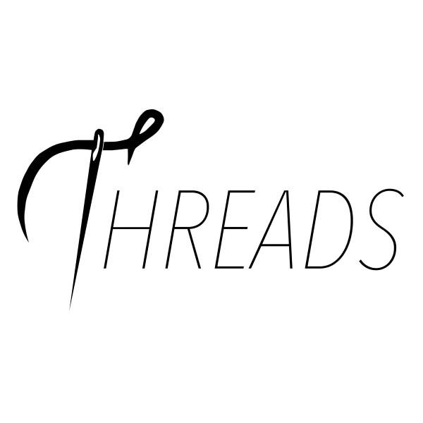 Threads Logo with Stylized Needle PNG