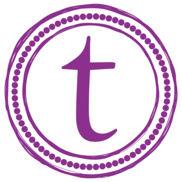 Purple Letter T in Ornate Circle PNG Transparent