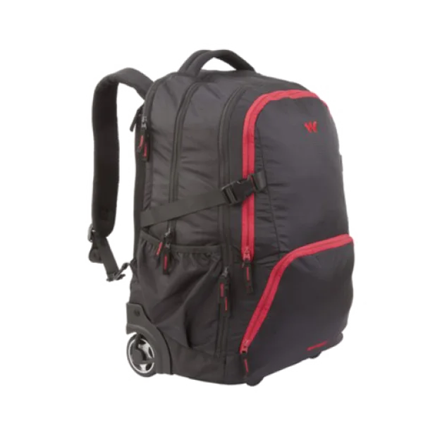 Black and Red Wheeled Backpack PNG Transparent Background