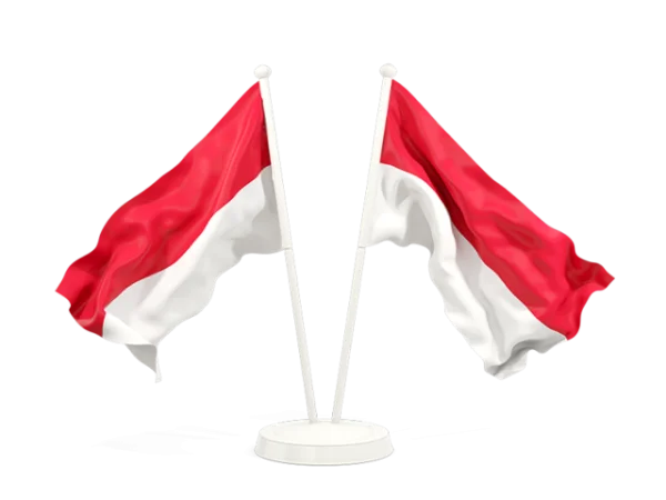 Two Waving Indonesia Flags PNG Transparent Background