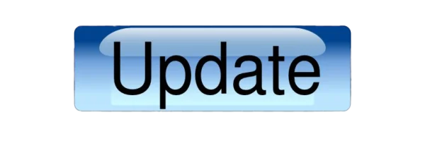 Glossy Blue Update Button PNG Transparent Background