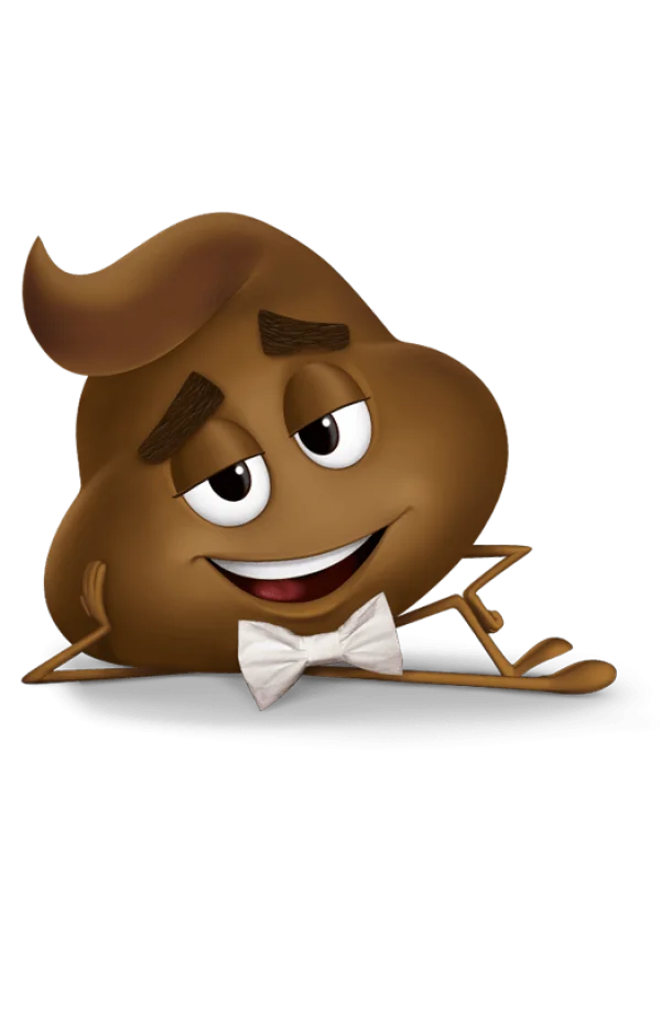 Dapper Poop Emoji with Bow Tie PNG