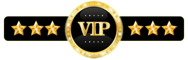 Golden VIP Badge with Stars PNG Transparent
