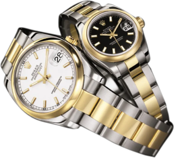Luxury Two-Tone Rolex Watches PNG Transparent Background
