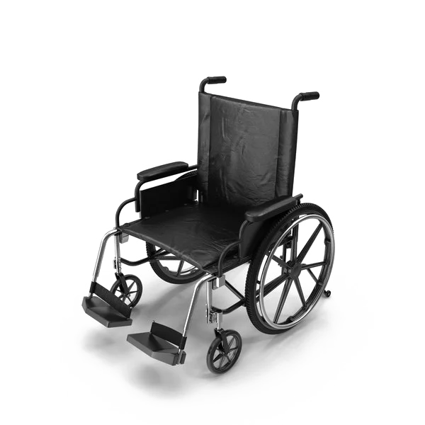Black Manual Wheelchair PNG Transparent Background