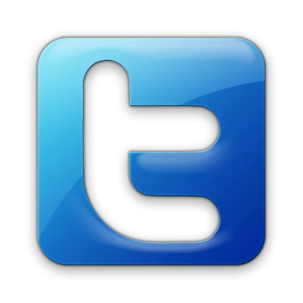 Glossy Blue Twitter Icon PNG Transparent Background