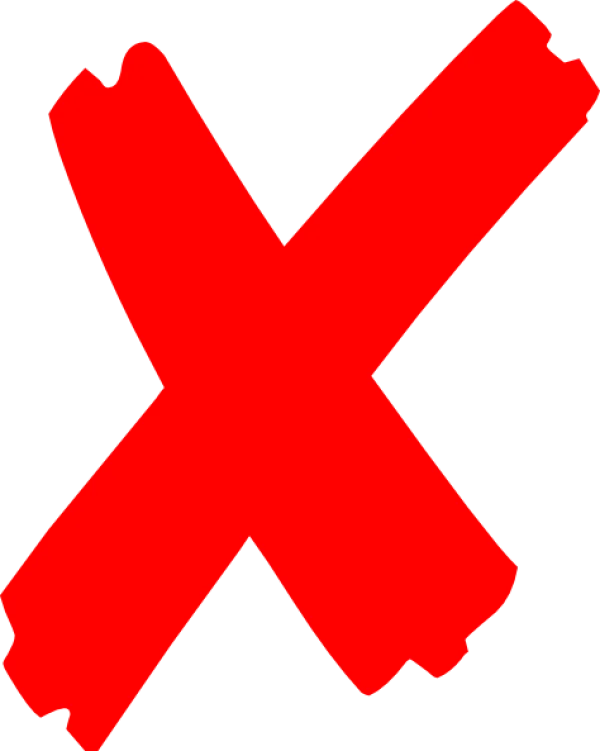Hand Drawn Red X Mark PNG Transparent Background
