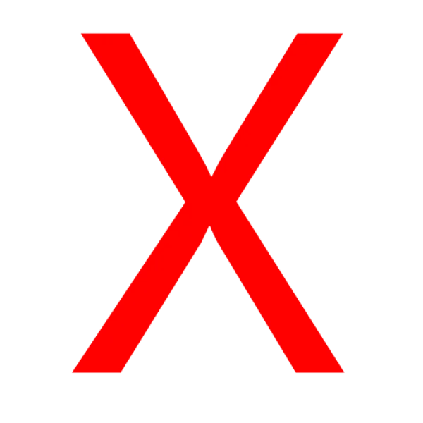 Red X Mark PNG Transparent Background
