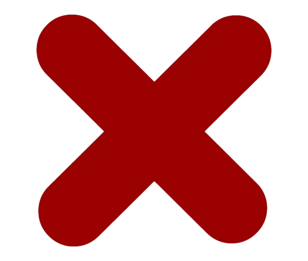 Red X Mark Icon PNG Transparent Background
