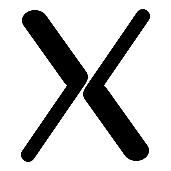 White Stylized X Mark Icon PNG Transparent