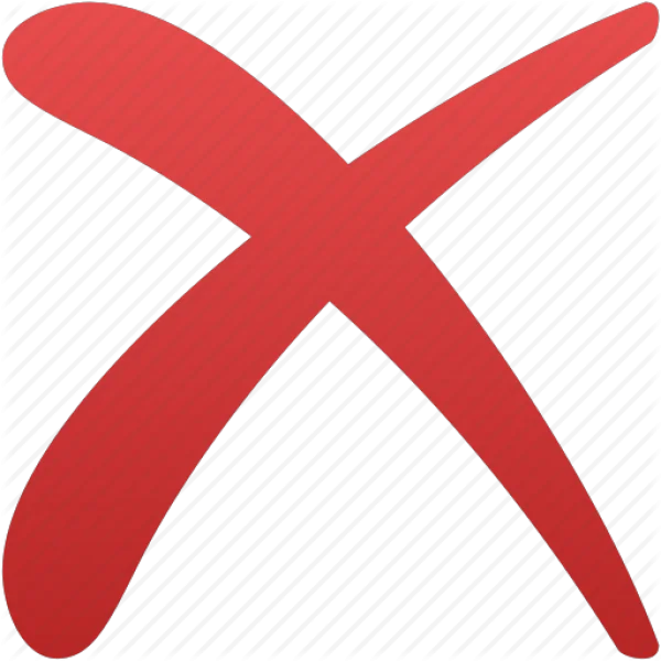 Red X Mark PNG Transparent Background
