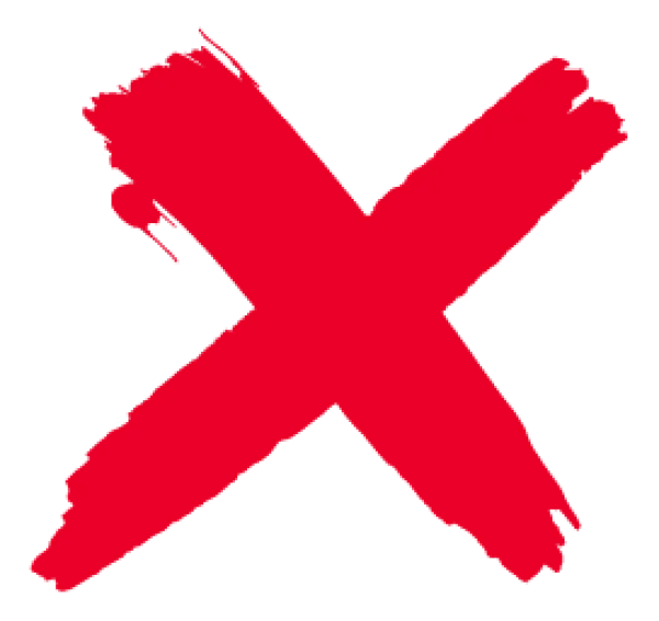 Red X Mark Brush Stroke Transparent PNG