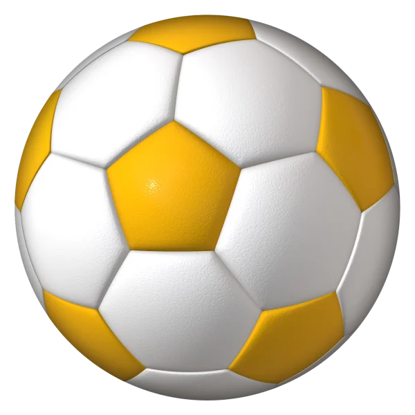 Golden Yellow Soccer Ball PNG Transparent Background