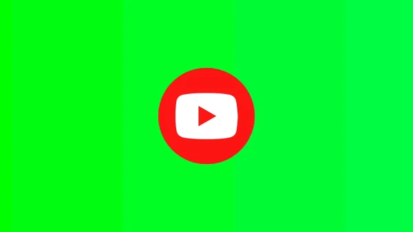 YouTube Logo Red Circle Green Screen PNG