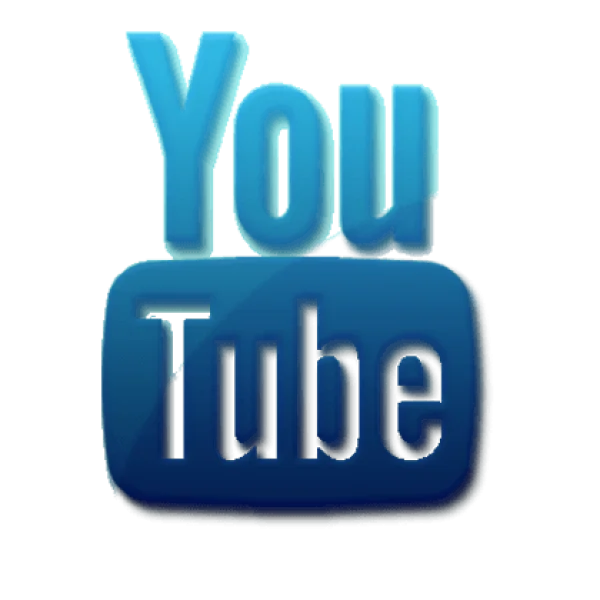 Stylized Blue YouTube Logo PNG Transparent