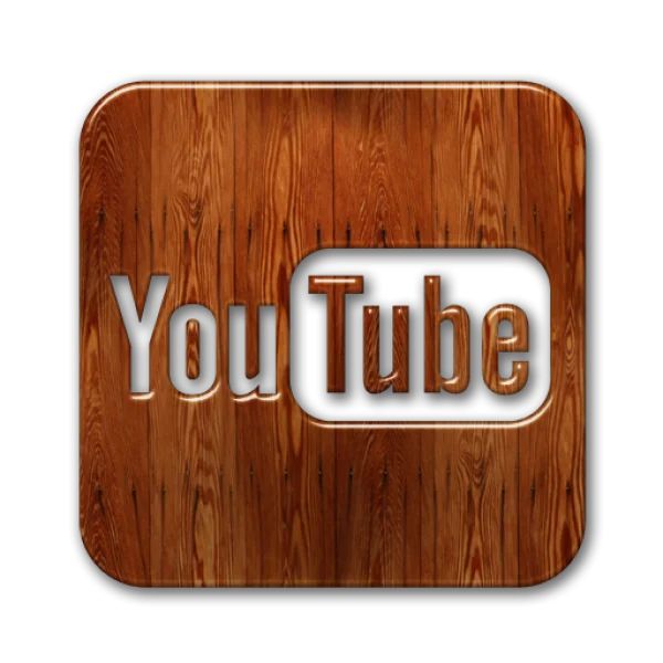 Wooden YouTube Logo PNG Transparent Background