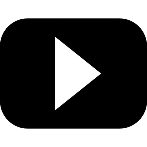 Black YouTube Play Button Icon PNG Transparent