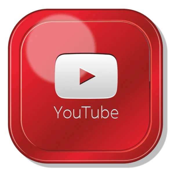 Glossy YouTube Icon Button PNG Transparent Background