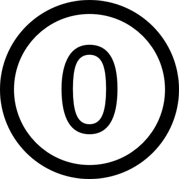Circled Zero Icon PNG Transparent Background