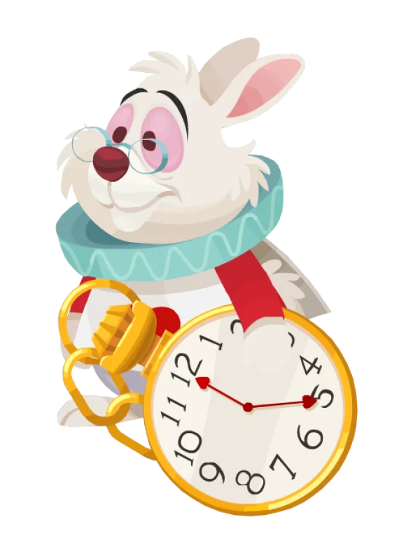 Alice in Wonderland White Rabbit with Pocket Watch PNG