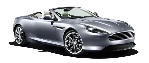 Silver Aston Martin Convertible PNG Transparent