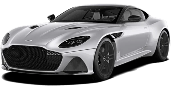 Silver Aston Martin DBS Superleggera PNG Transparent Background