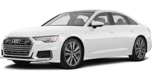 White Audi A6 Sedan PNG Transparent Background