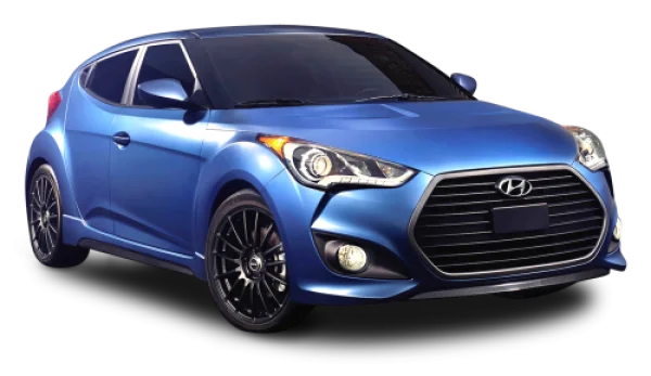 Blue Hyundai Veloster Car PNG Transparent Background