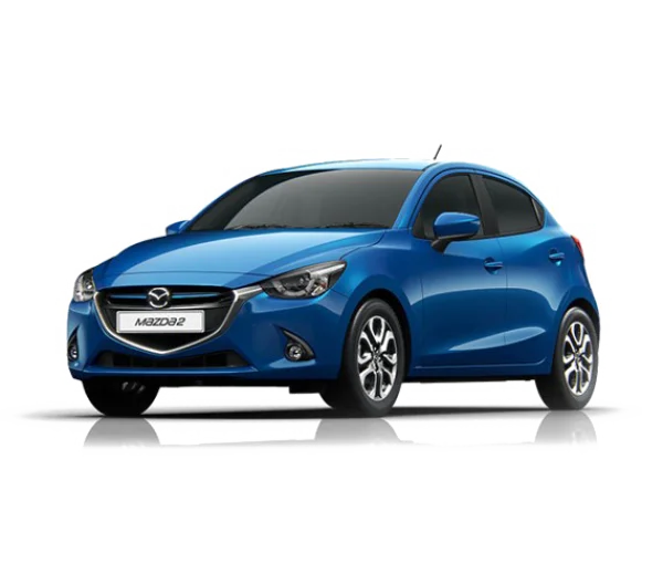 Blue Mazda 2 Hatchback Car PNG Transparent Background