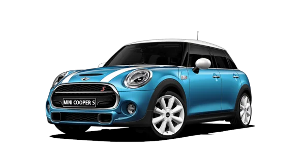 Blue Mini Cooper S Car PNG Transparent Background