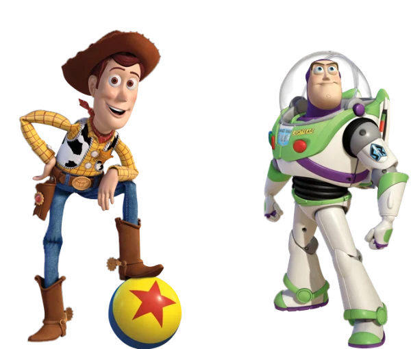 Woody and Buzz Lightyear Toy Story Characters PNG