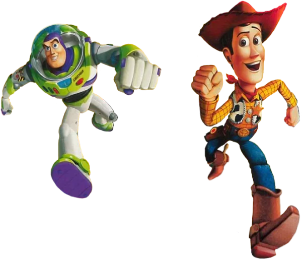 Buzz Lightyear and Woody Toy Story Running PNG