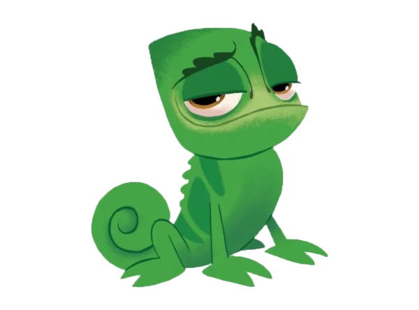 Pascal the Chameleon Sleepy PNG Transparent Background