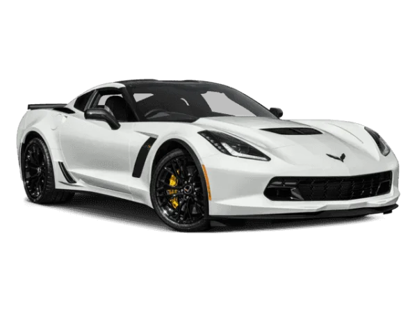 White Chevrolet Corvette C7 Sports Car PNG Transparent Background