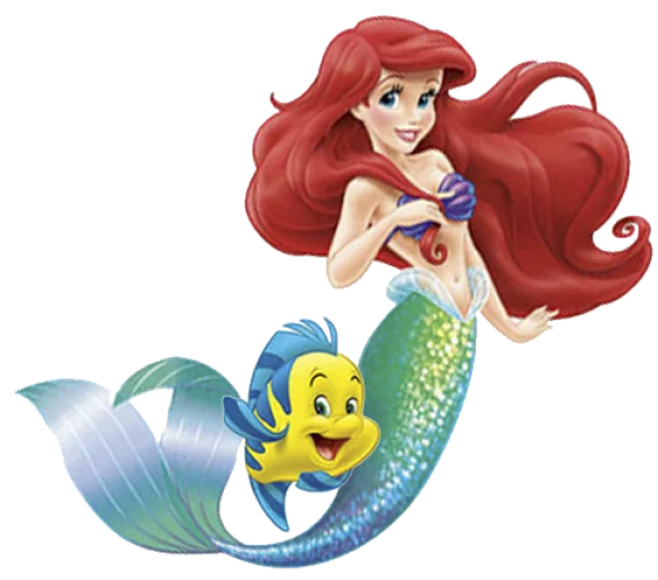 Ariel and Flounder PNG Transparent Background